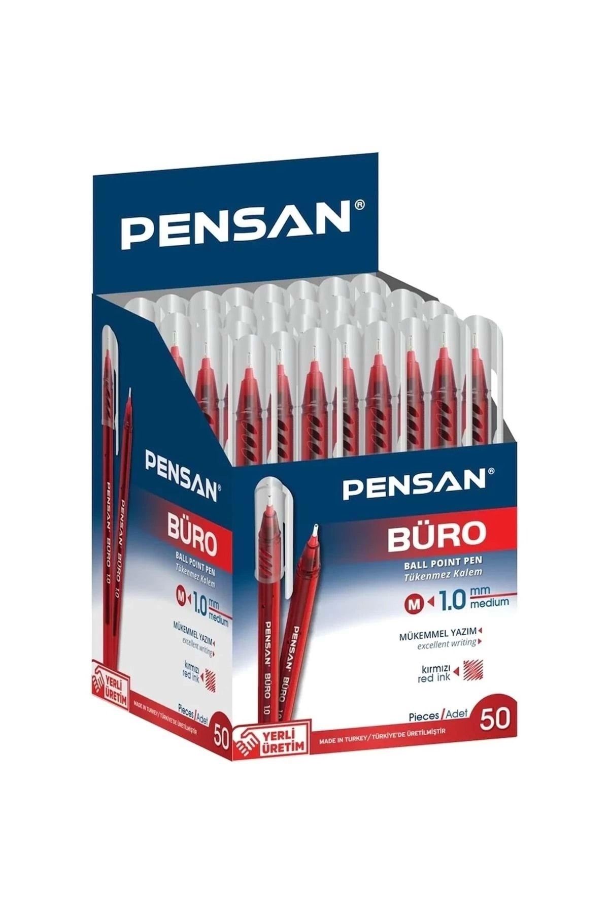 Büro Tükenmez Kalem 1 Kırmızı 50 Li Paket
