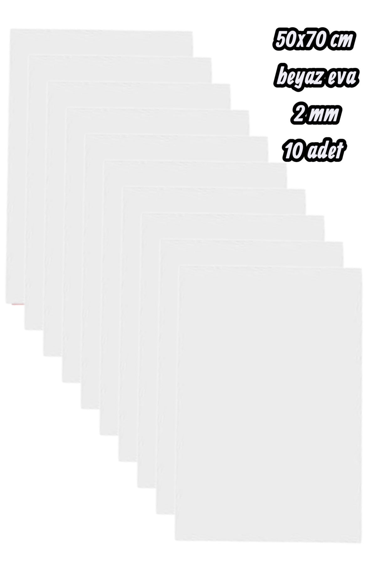 50x70 cm beyaz eva 2 mm 10 adet