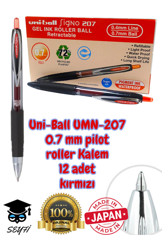 0.7 mm jel pilot kalem roller signo kalem umn-207 uni-ball basmalı pilot kalem