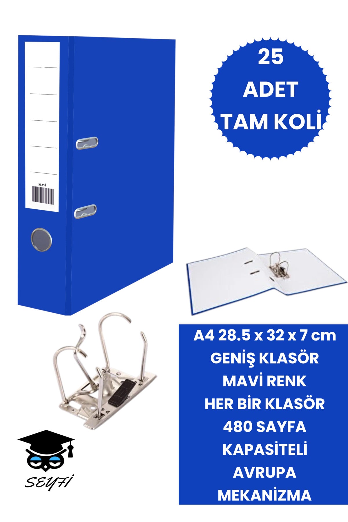 OFİS BÜRO KLASÖRÜ ÇİFT HALKA AVRUPA METAL MEKANİZMA ÇEŞİTLİ RENK VE ADETLERDE DAR VE GENİŞ KLASÖR