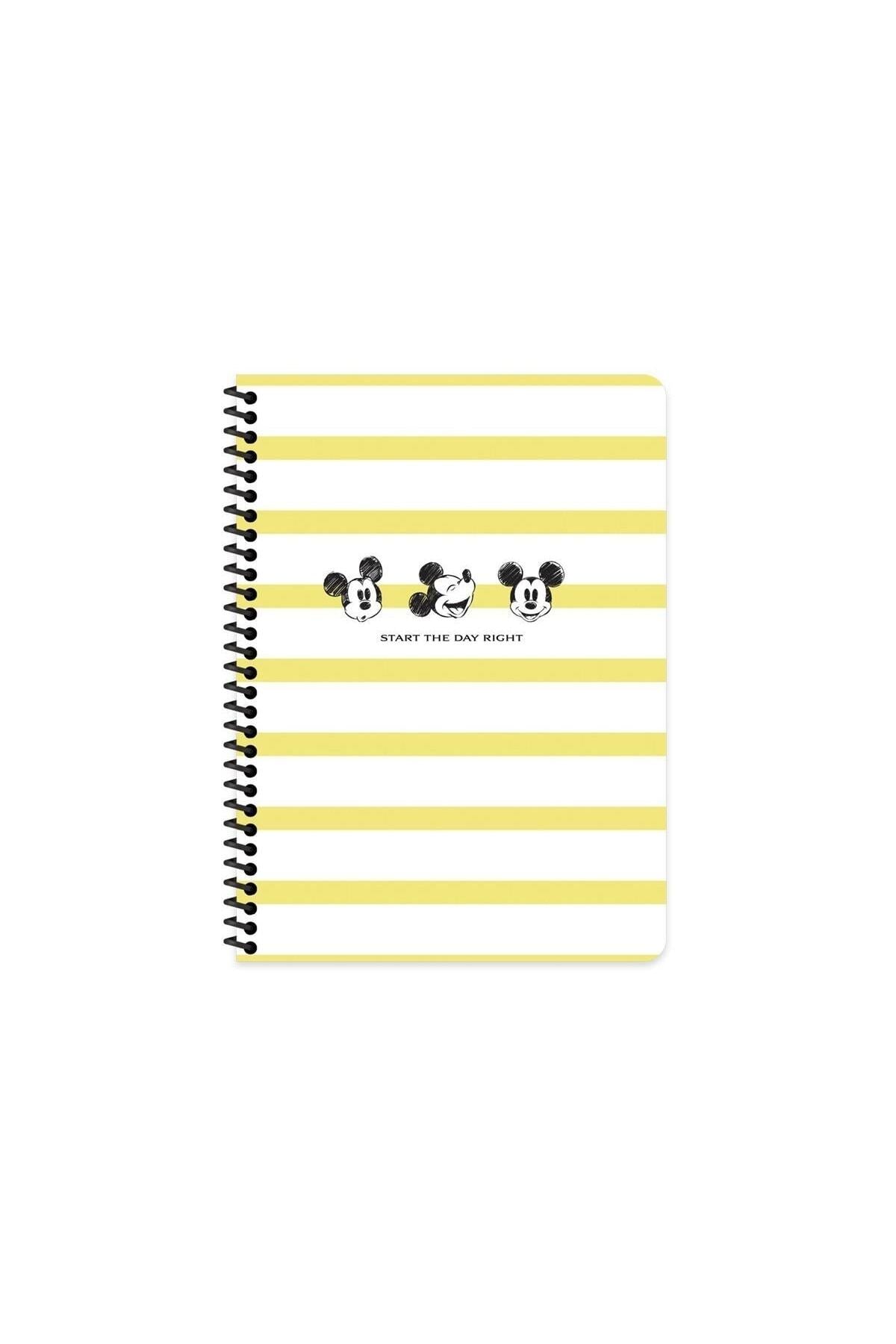 Mickey Mouse 20x28 Cm Çizgisiz 80 Yaprak Telli Defter Karton Kapak 60 Gr Beyaz Kağıt