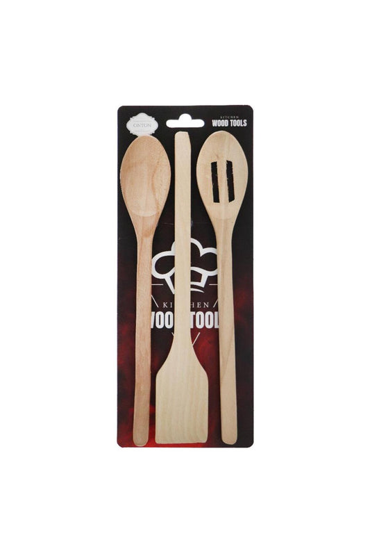 3 LÜ TAHTA KAŞIK SPATULA SETİ 26-27-27 cm