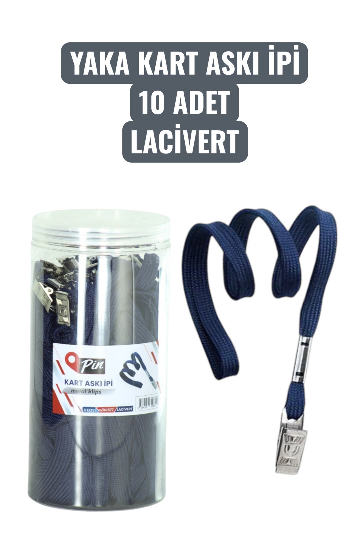 YAKA KART ASKI İPİ 10 ADET LACİVERT