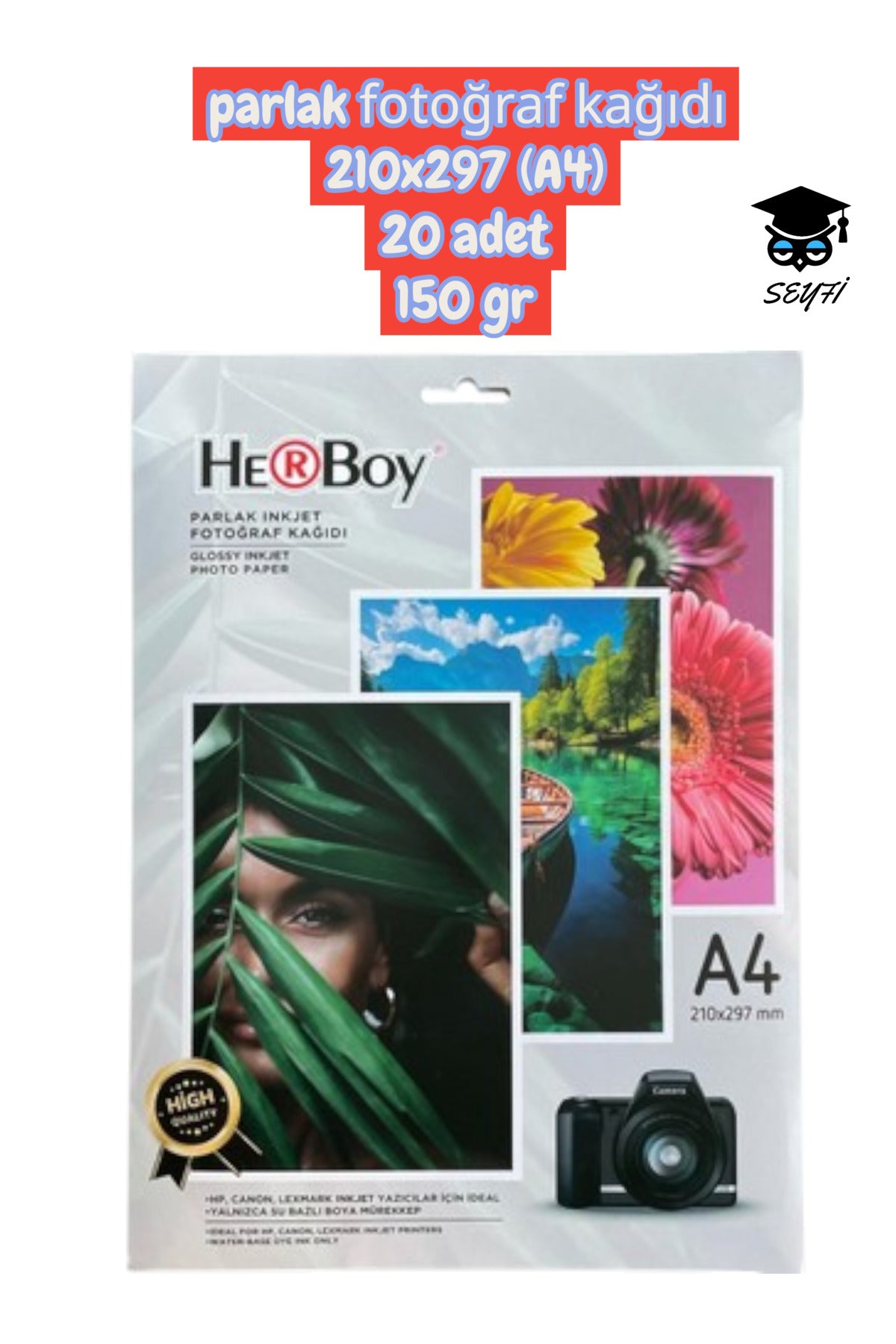 150 gr parlak fotoğraf kağıdı 210x297 (A4) 20 adet