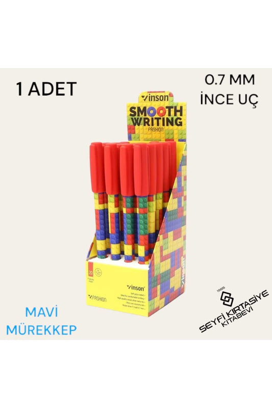 DESENLİ GÖVDE JEL TÜKENMEZ KALEM MAVİ MÜREKKEP 0.7 MM İĞNE UÇ İNCELİĞİ