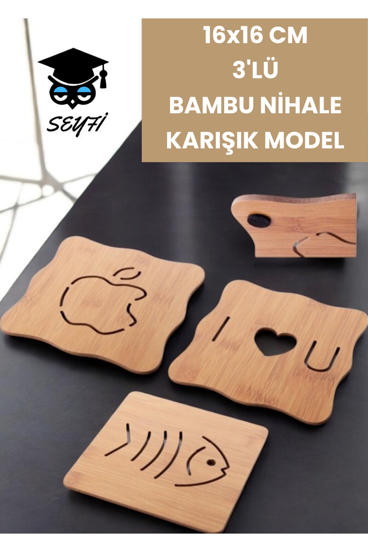 16x16 CM 3'LÜ BAMBU NİHALE KARIŞIK MODEL