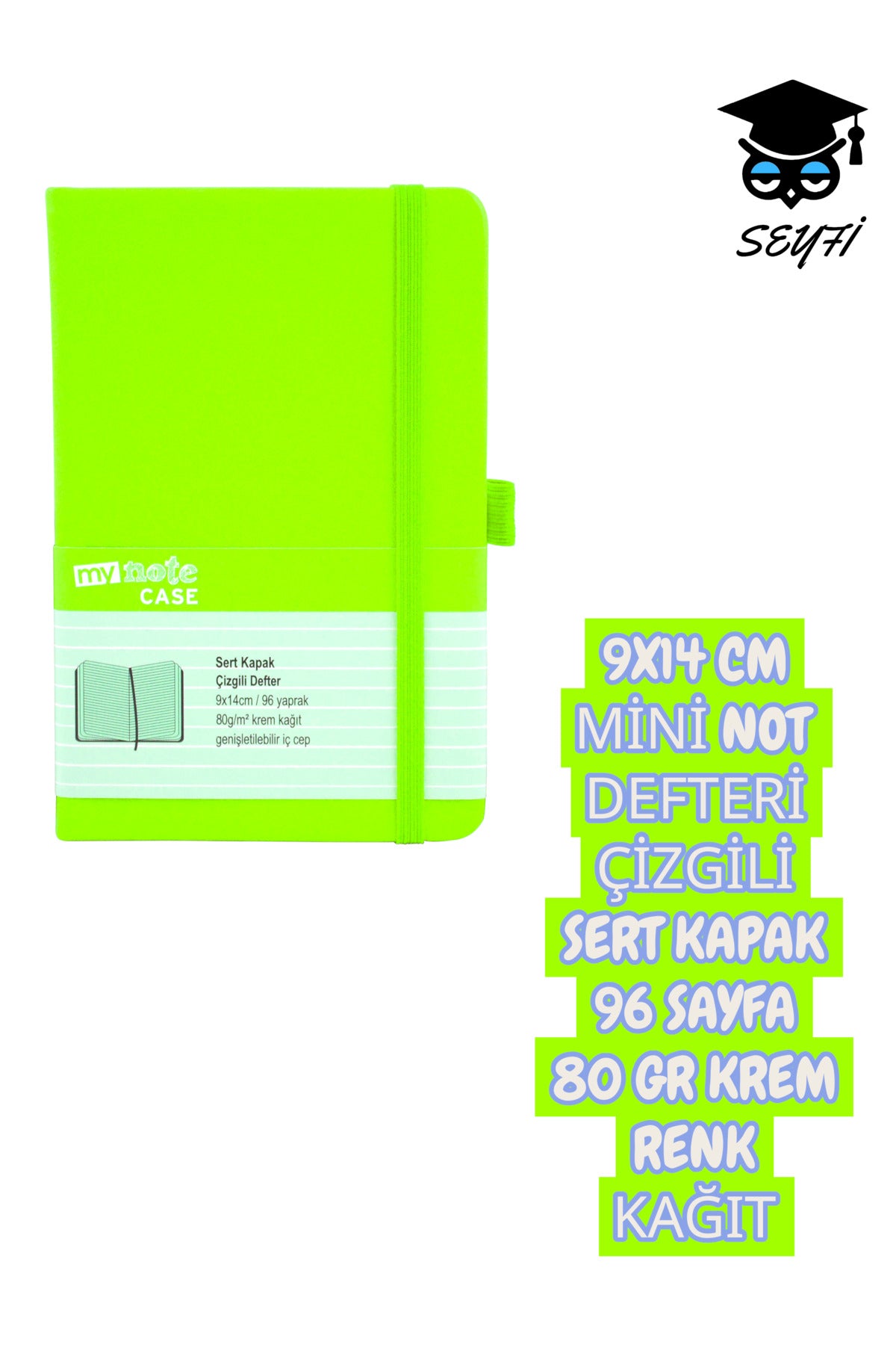 9X14 CM MİNİ NOT DEFTERİ ÇİZGİLİ SERT KAPAK 96 SAYFA 80 GR KREM RENK KAĞIT