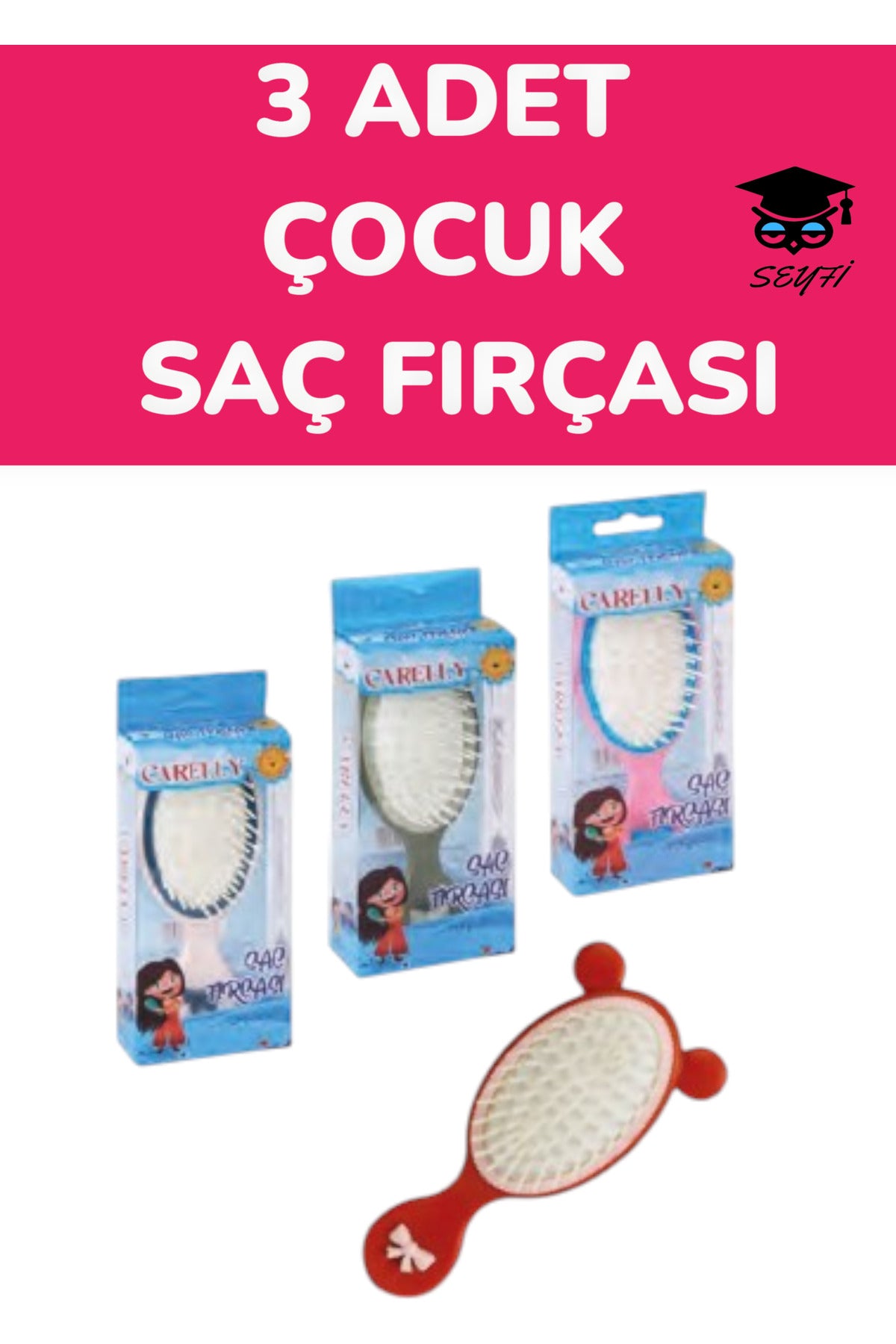 3 ADET ÇOCUK SAÇ FIRÇASI CR-0728
