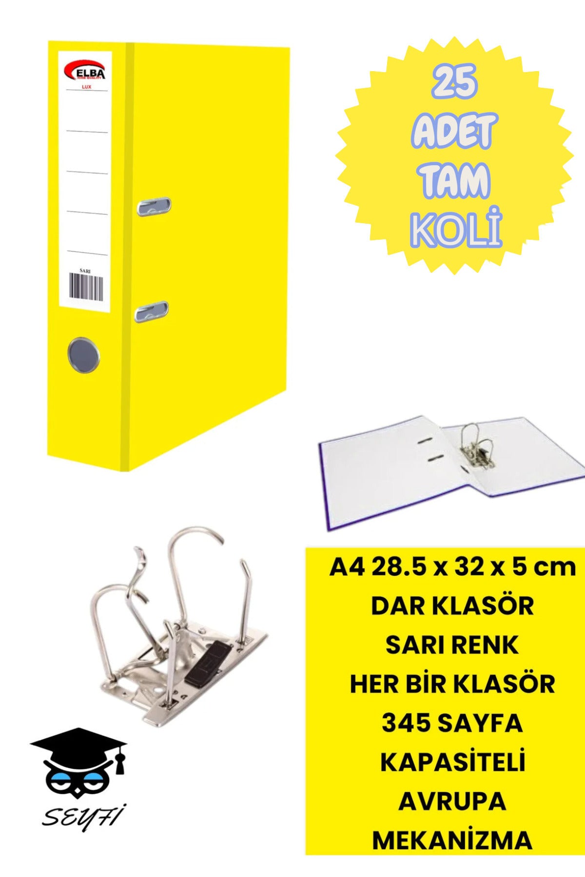 A4 OFİS KLASÖRÜ BÜRO EVRAK DÜZENLEYİCİ KLASÖR ÇİFT METAL HALKA AVRUPA MEKANİZMA