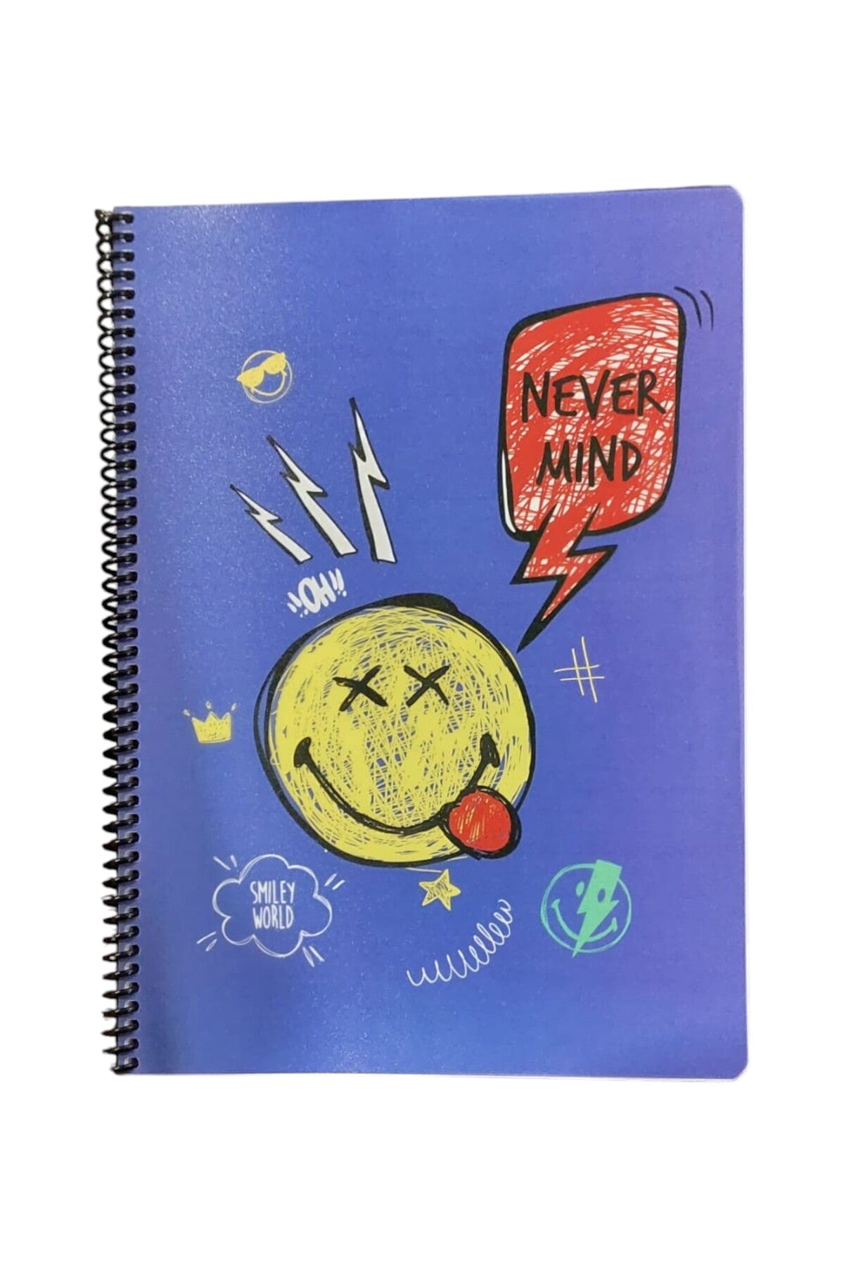 A4 telli 80 yaprak KARELİ Umur smiley emoji defter PLASTİK KAPAK