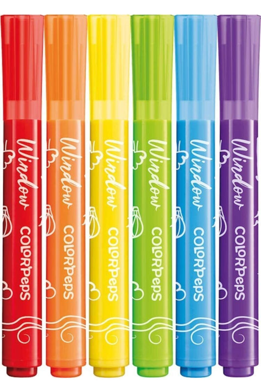 Color Peps Keçeli Cam Boyası Kalemi + Fiber Bez 6 Renk 3154148448204