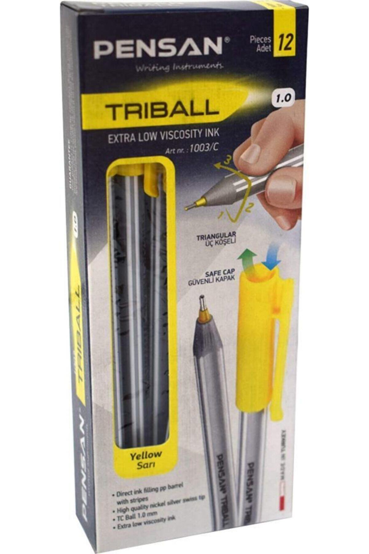1003 Triball Tükenmez Kalem 1,0 Mm Sarı (12 Li Paket) Pe01003tksa
