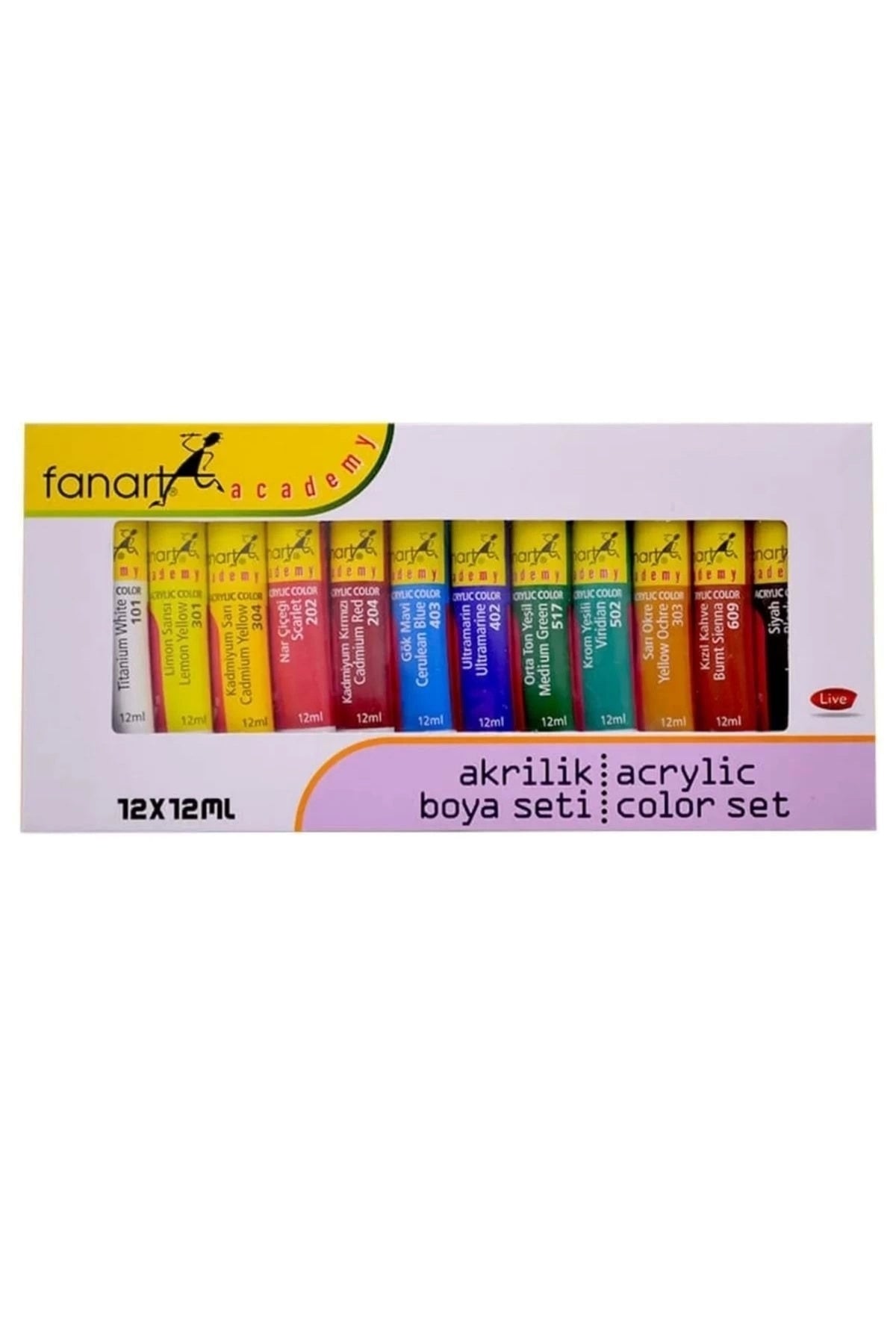 Academy Akrilik Boya Seti 12x12ml