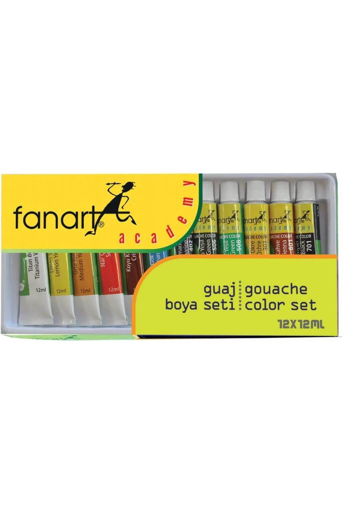 Academy 12x12ml Guaj Boya Set / 3500.S12