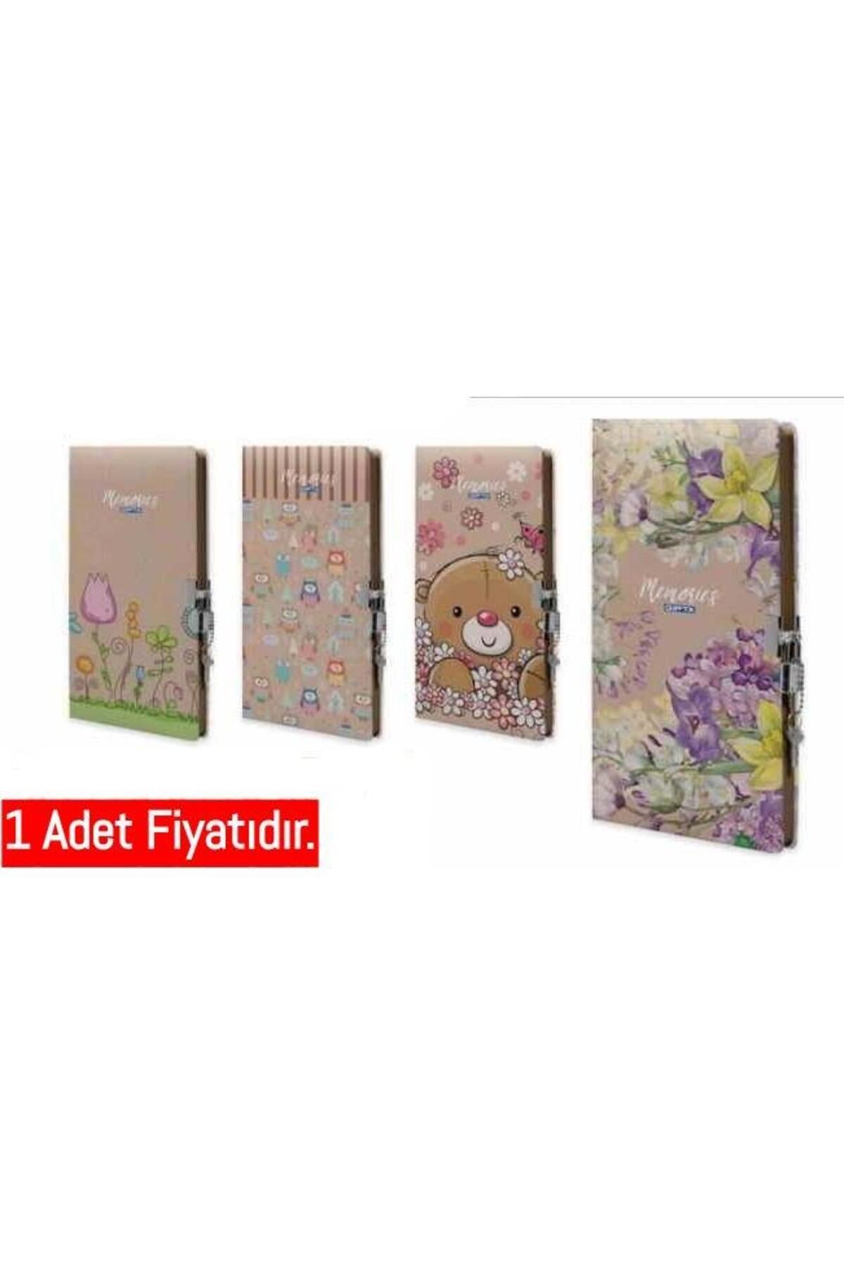 Hatıra Defteri Kilitli İplik Dikişli Sert Kapak 14X20 96 Yp. (1 Adet)
