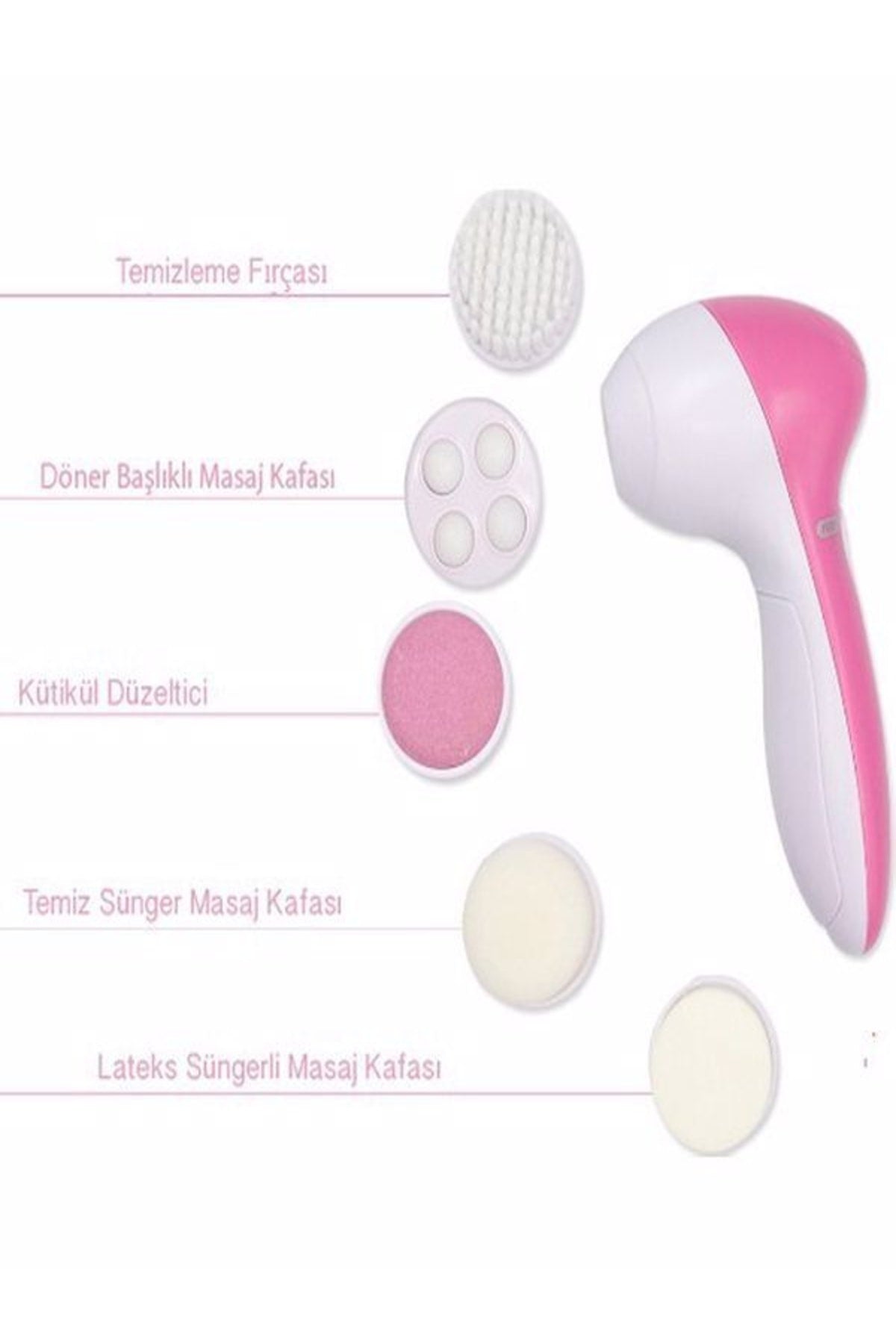 5 In 1 Pilli Yüz Cilt Temizleme Cihazı ,siyah Nokta Masaj Ve Peeling Fırça Seti