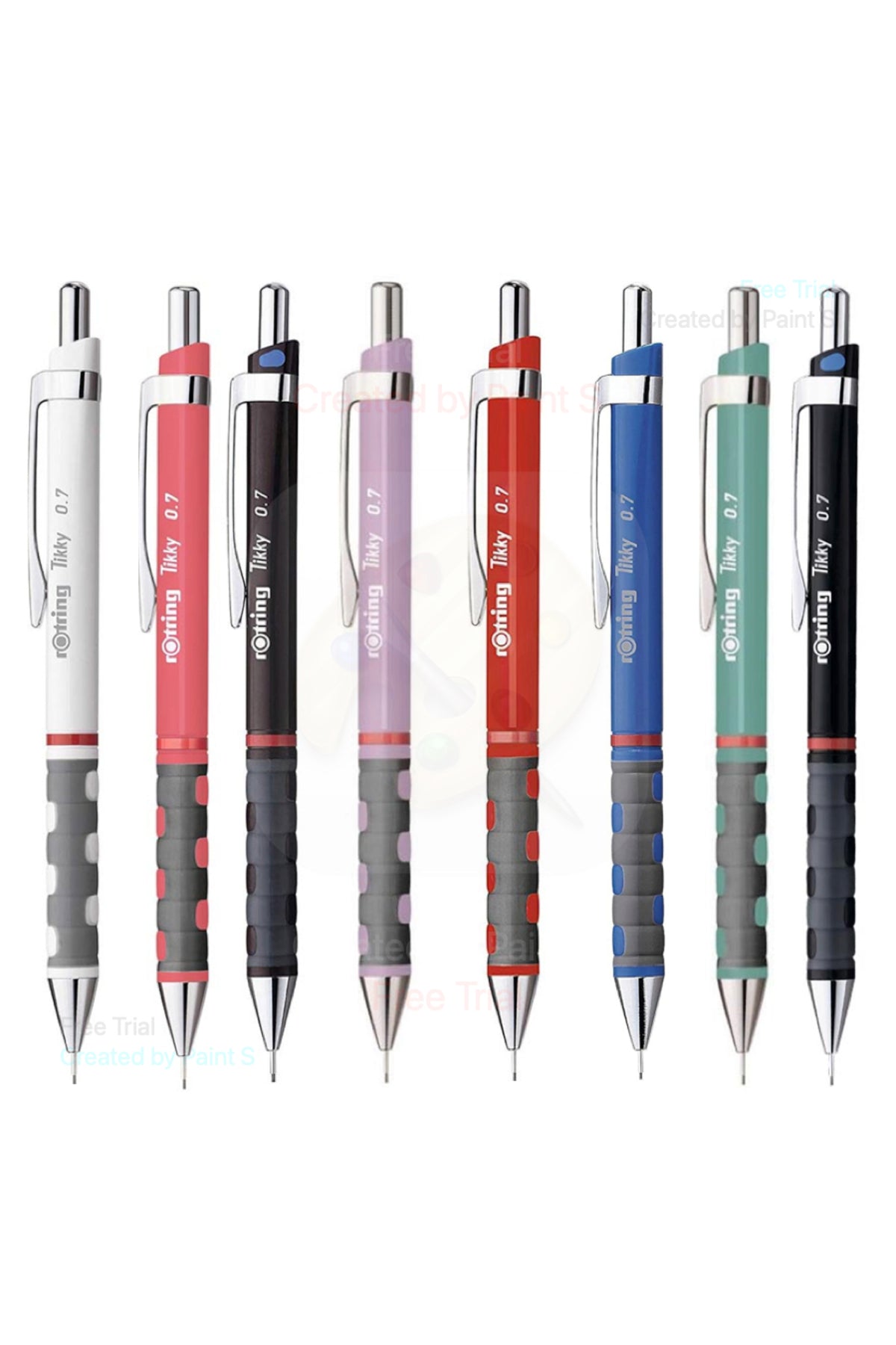 Tikky Versatil Kalem 0.7 mm 8 Uçlu Kalem Set (Kahve Siyah Mavi Lila Turkuaz Kırmızı Gül Kuru Beyaz)