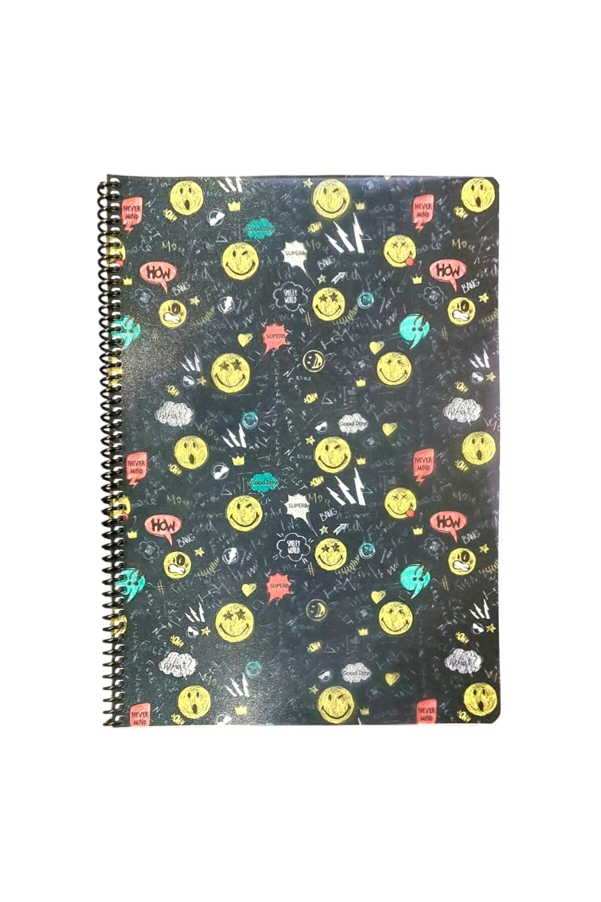 A4 telli 80 yaprak ÇİZGİLİ Umur smiley emoji defter PLASTİK KAPAK