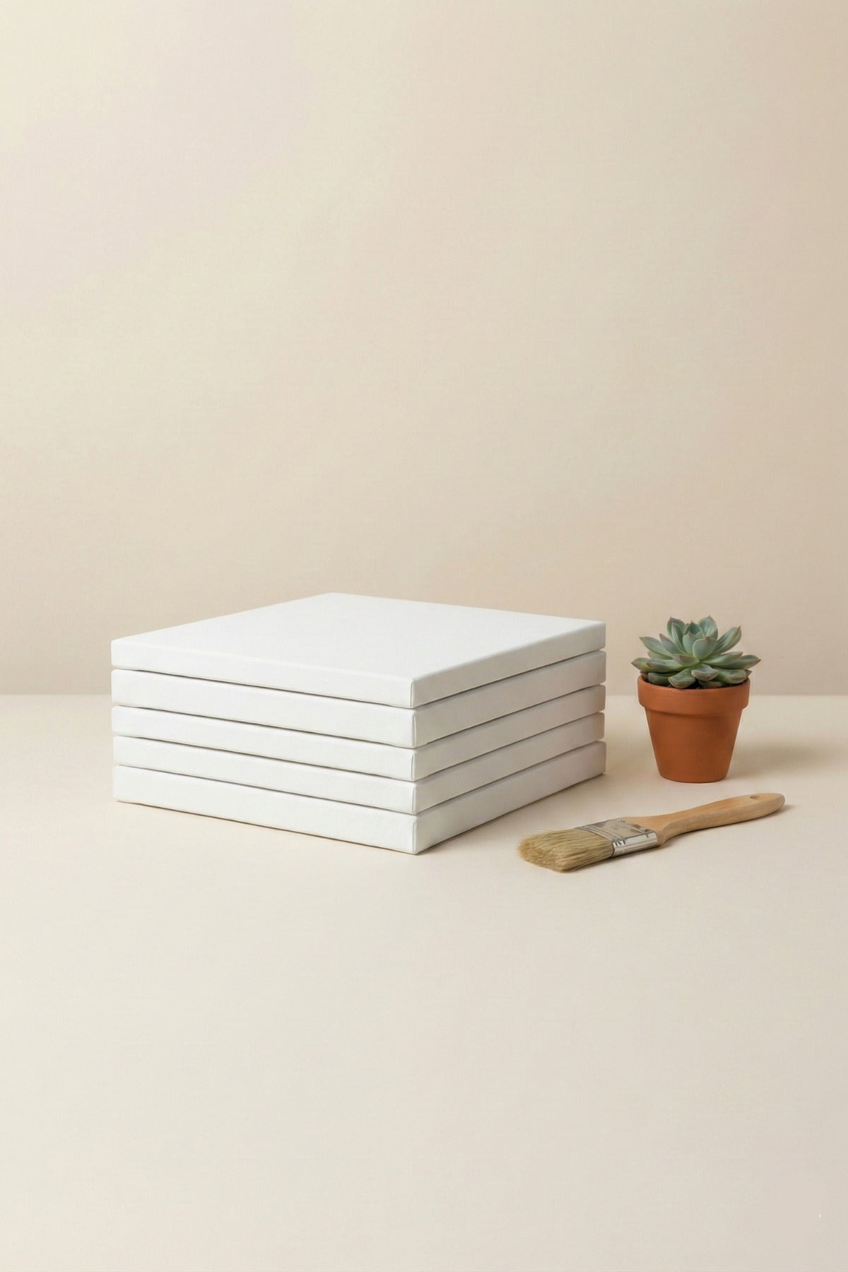 20x20 cm 5 Adet Astarlı Tuval Seti - Pamuklu Akrilik ve Yağlı Boya Resim Tuvali -Çocuk Hobi Etkinlik