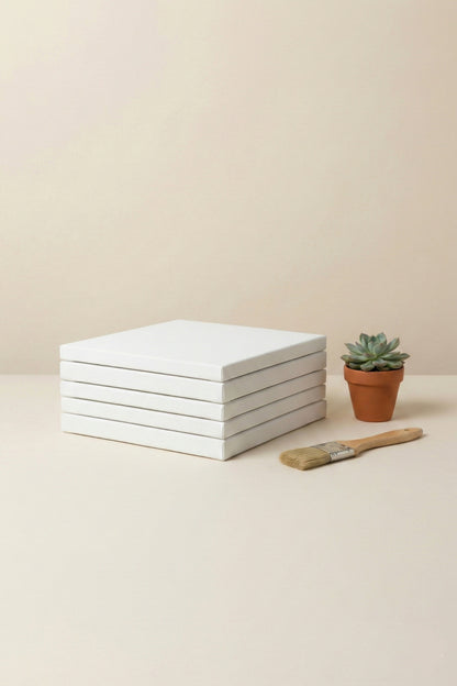 20x20 cm 5 Adet Astarlı Tuval Seti - Pamuklu Akrilik ve Yağlı Boya Resim Tuvali -Çocuk Hobi Etkinlik