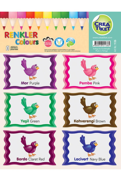 Creatiket Eğitici Çıkartma Ingilizce*türkçe