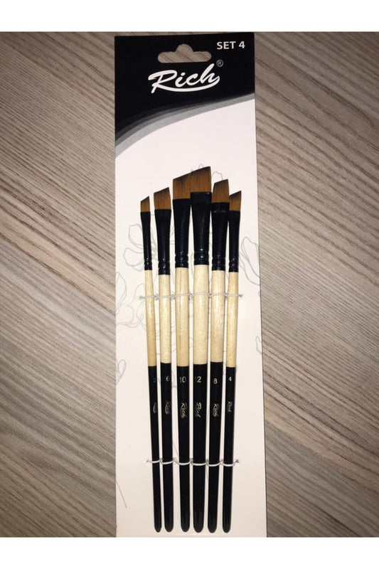 Set-4 Yan Kesik Fırça Seti 6'lı