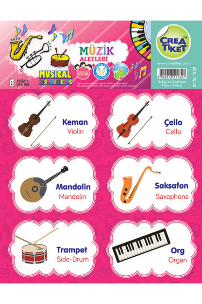Creatiket Eğitici Çıkartma Ingilizce*türkçe