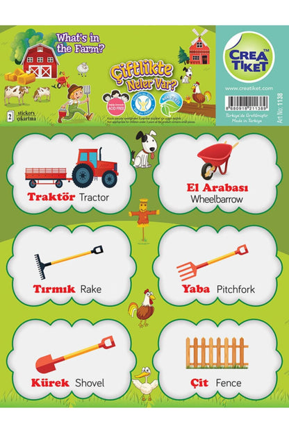 Creatiket Eğitici Çıkartma Ingilizce*türkçe