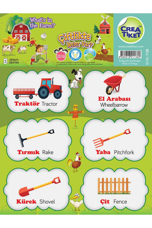 Creatiket Eğitici Çıkartma Ingilizce*türkçe