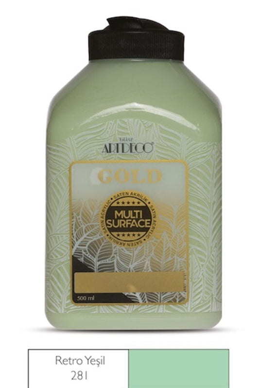 Gold Multi Surface Akrilik Boya 500 ml. 281 RETRO YEŞİL