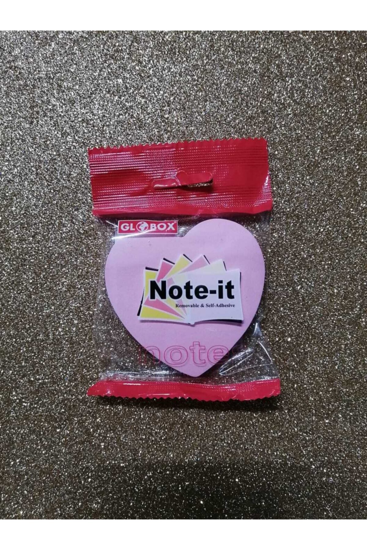 Yapışkanlı Not Kağıdı Kalp Şekilli Pastel Pembe Renk 100 Sayfa