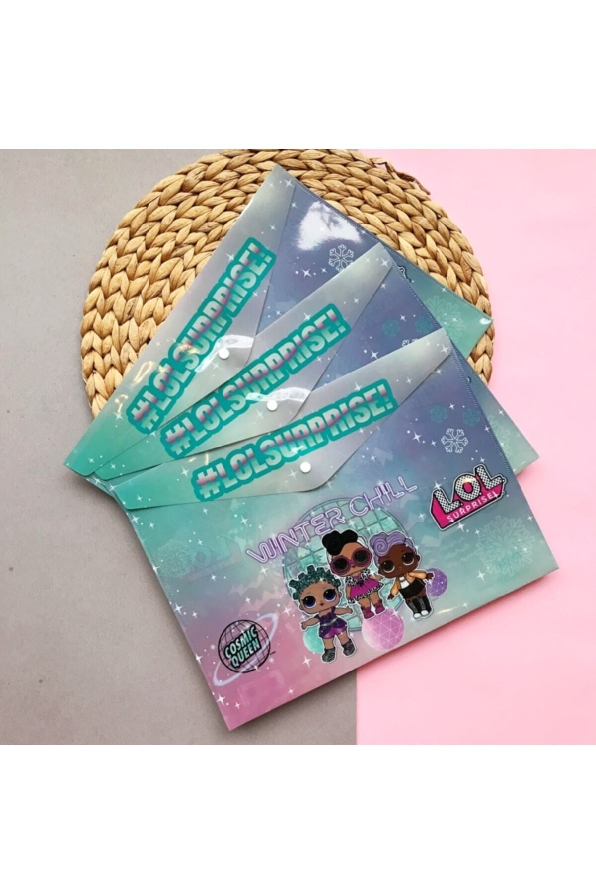 Zarf Dosya Çıtçıtlı 3 Adet Karma Desen