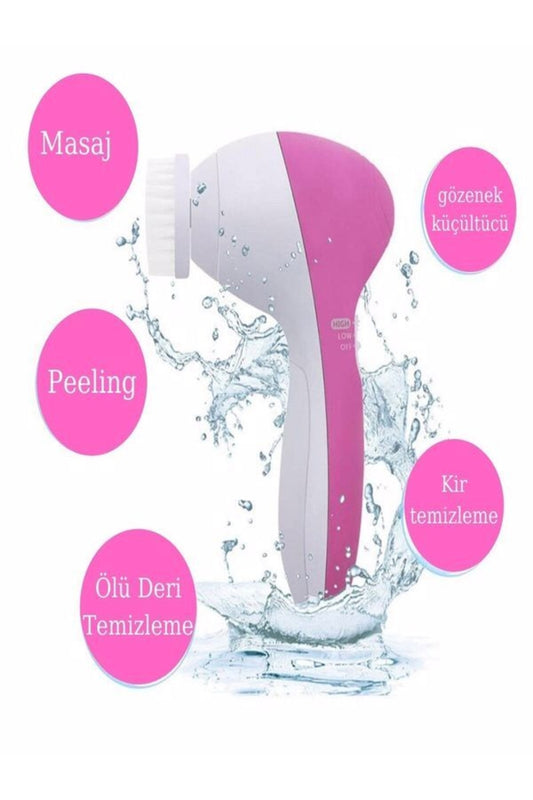 5 In 1 Pilli Yüz Cilt Temizleme Cihazı ,siyah Nokta Masaj Ve Peeling Fırça Seti