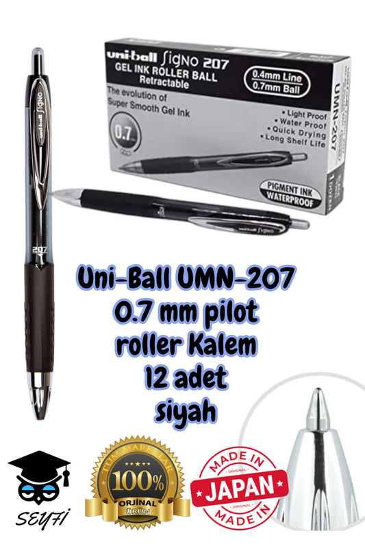 0.7 mm jel pilot kalem roller signo kalem umn-207 uni-ball basmalı pilot kalem