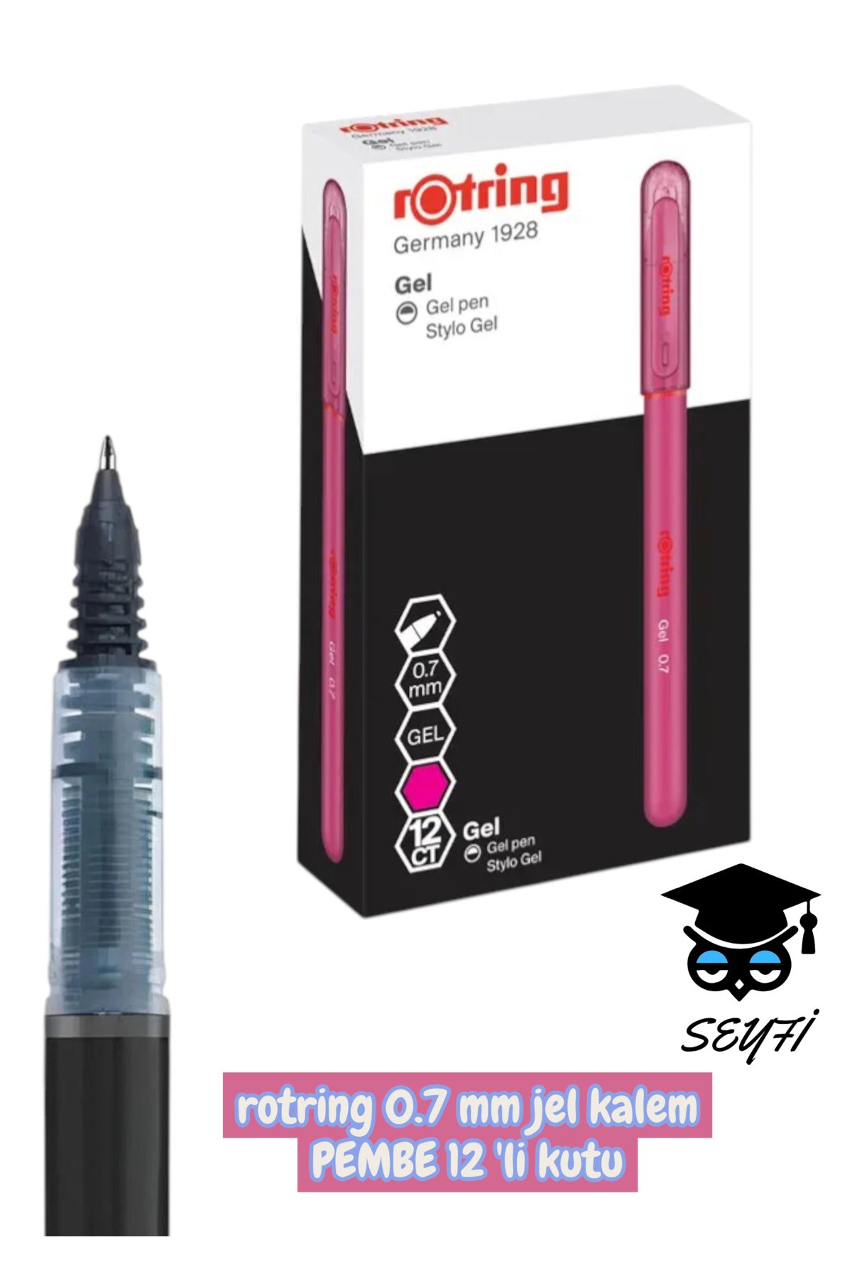 rotring 0.7 mm jel kalem 12 'li kutu