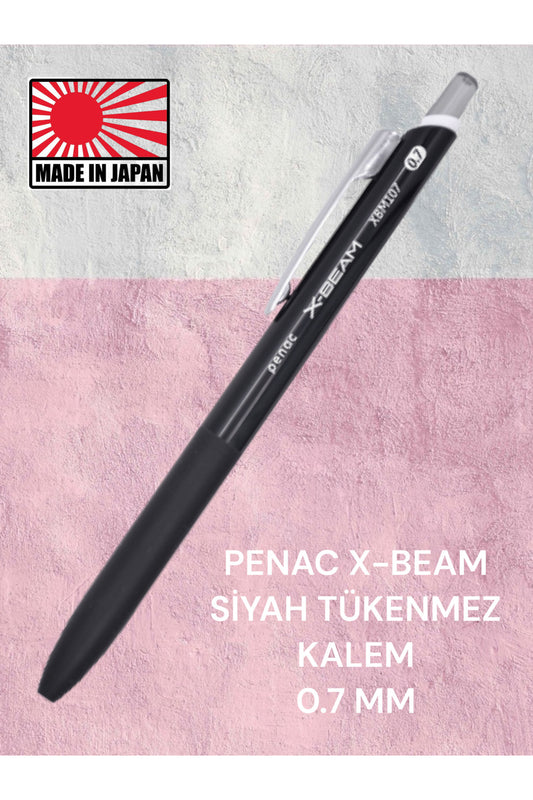 PENAC X-BEAM SİYAH TÜKENMEZ KALEM 0.7 MM BASMALI