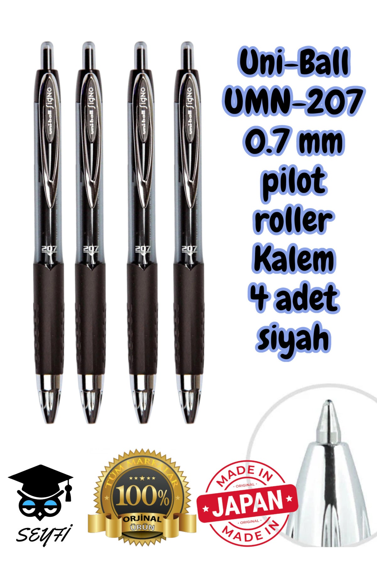 0.7 mm jel pilot kalem roller signo kalem umn-207 uni-ball basmalı pilot kalem