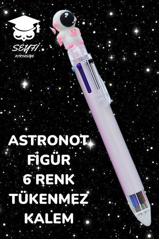 6 RENKLİ TÜKENMEZ KALEM ASTRONOT MODELLER 1 ADET