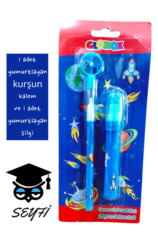 1 adet yumurtlayan kurşun kalem ve 1 adet yumurtlayan silgi