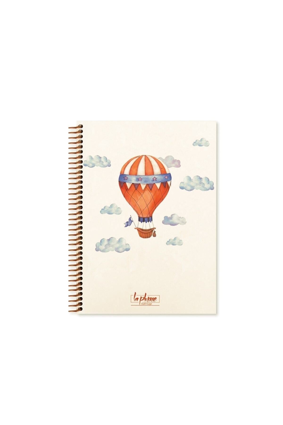 20x28 Cm 100 Yaprak Çizgisiz Balon Sert Kapak Telli Defter 60 Gr Krem Rengi Kaliteli Kağıt