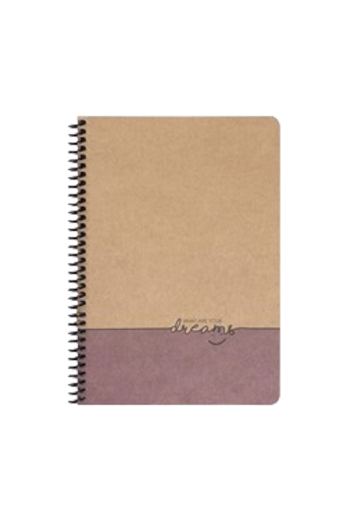20x28 Cm 100 Sayfa Çizgisiz Telli Defter Kraft Kapak 70 Gr Krem Rengi Kağıt