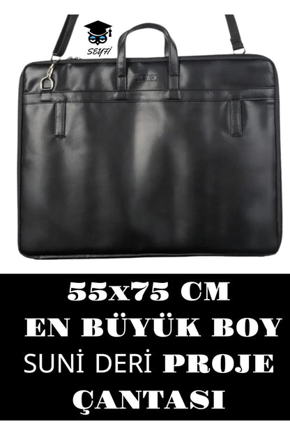 55X75 CM YUMUŞAK SUNİ DERİ PROJE-RESİM ÇANTASI YÜKSEK KALİTE %100 KALİTE VE İADE GARANTİLİ