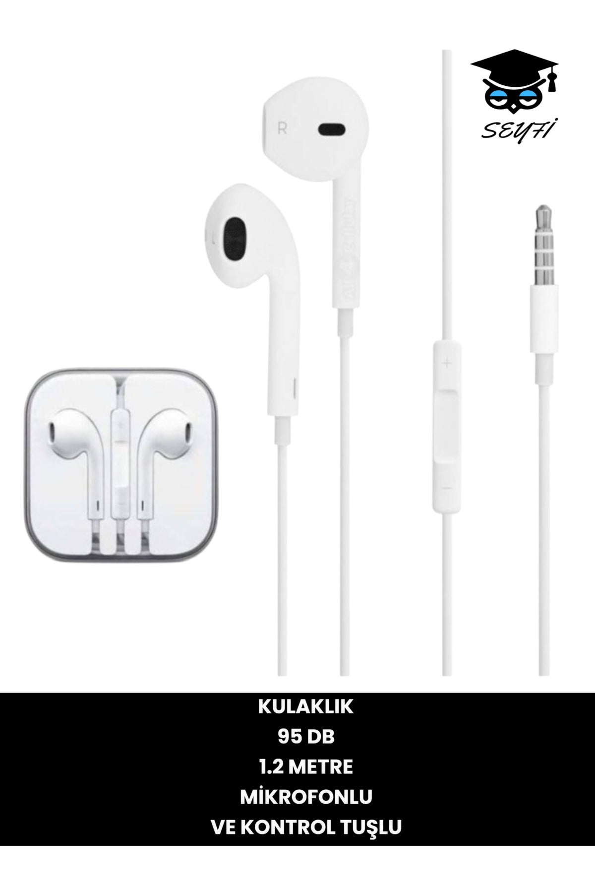 KULAKLIK 95 DB 1.2 METRE MİKROFONLU VE KONTROL TUŞLU