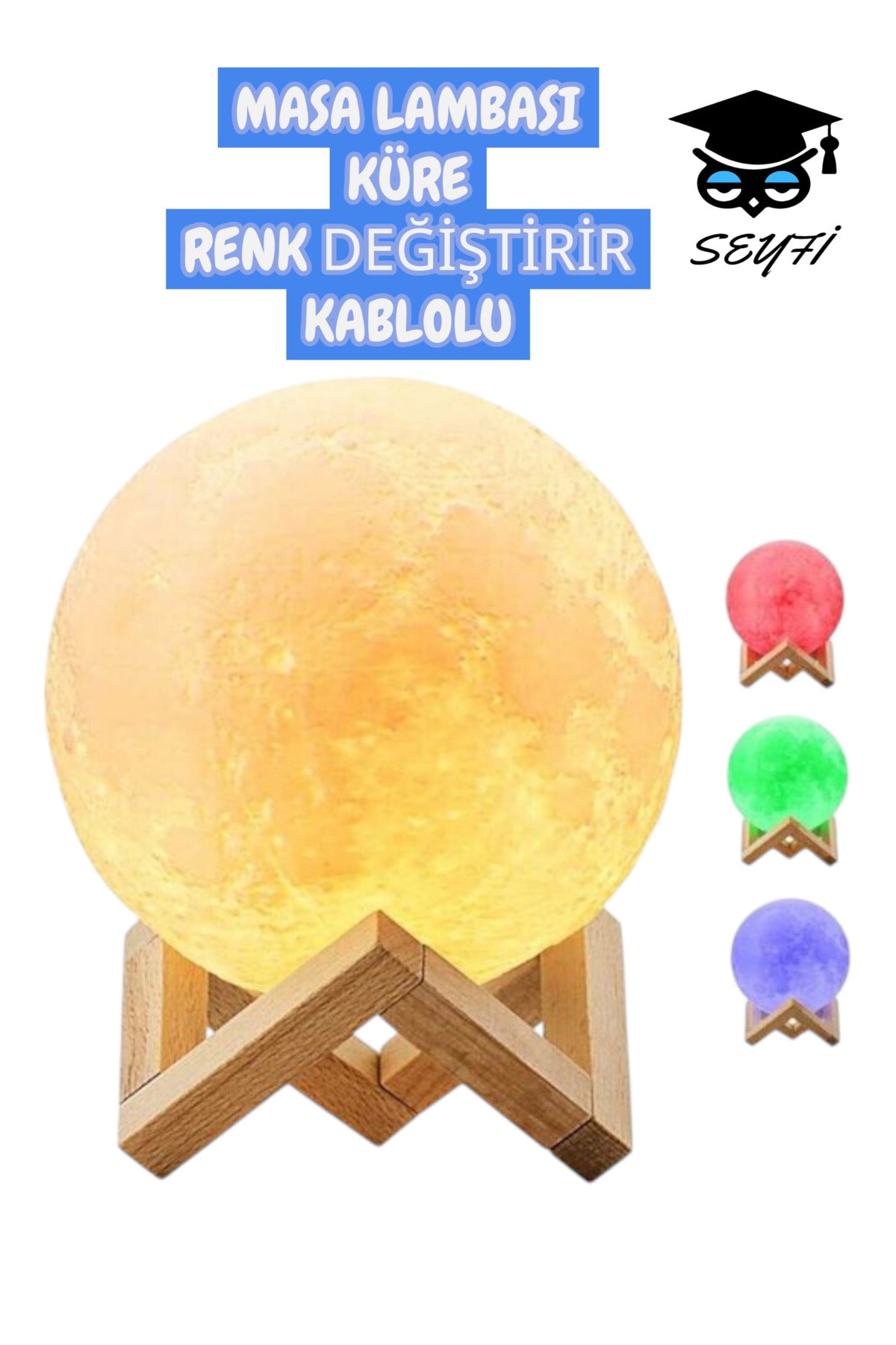 KÜRE MASA LAMBASI RENK DEĞİŞTİRİR KABLOLU