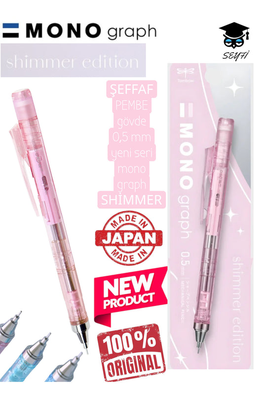 şeffaf gövde 0,5 mm yeni seri tombow mono graph shimmer serisi