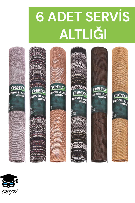 6 ADET SERVİS ALTLIĞI PVC SİLİNEBİLİR