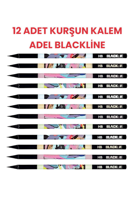 12 ADET KURŞUN KALEM ADEL BLACKLİNE
