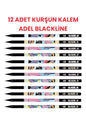 12 ADET KURŞUN KALEM ADEL BLACKLİNE