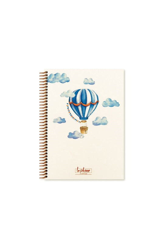 20x28 Cm 100 Yaprak Çizgisiz Balon Sert Kapak Telli Defter 60 Gr Krem Rengi Kaliteli Kağıt
