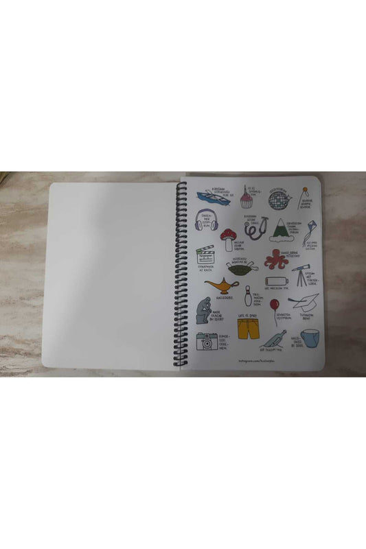 Keskin Color 80 Yp. Kareli Stickerli Dinlenmek Istiyorum Defter 500539-99